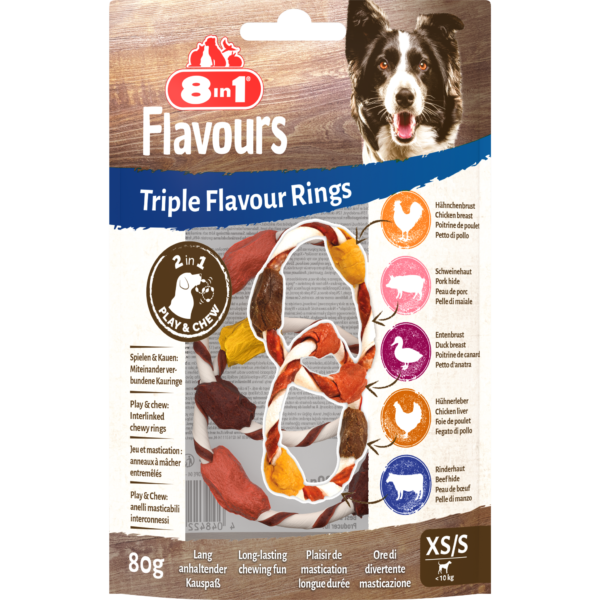 8in1 Triple Flavour Rings XS/S, 80 g