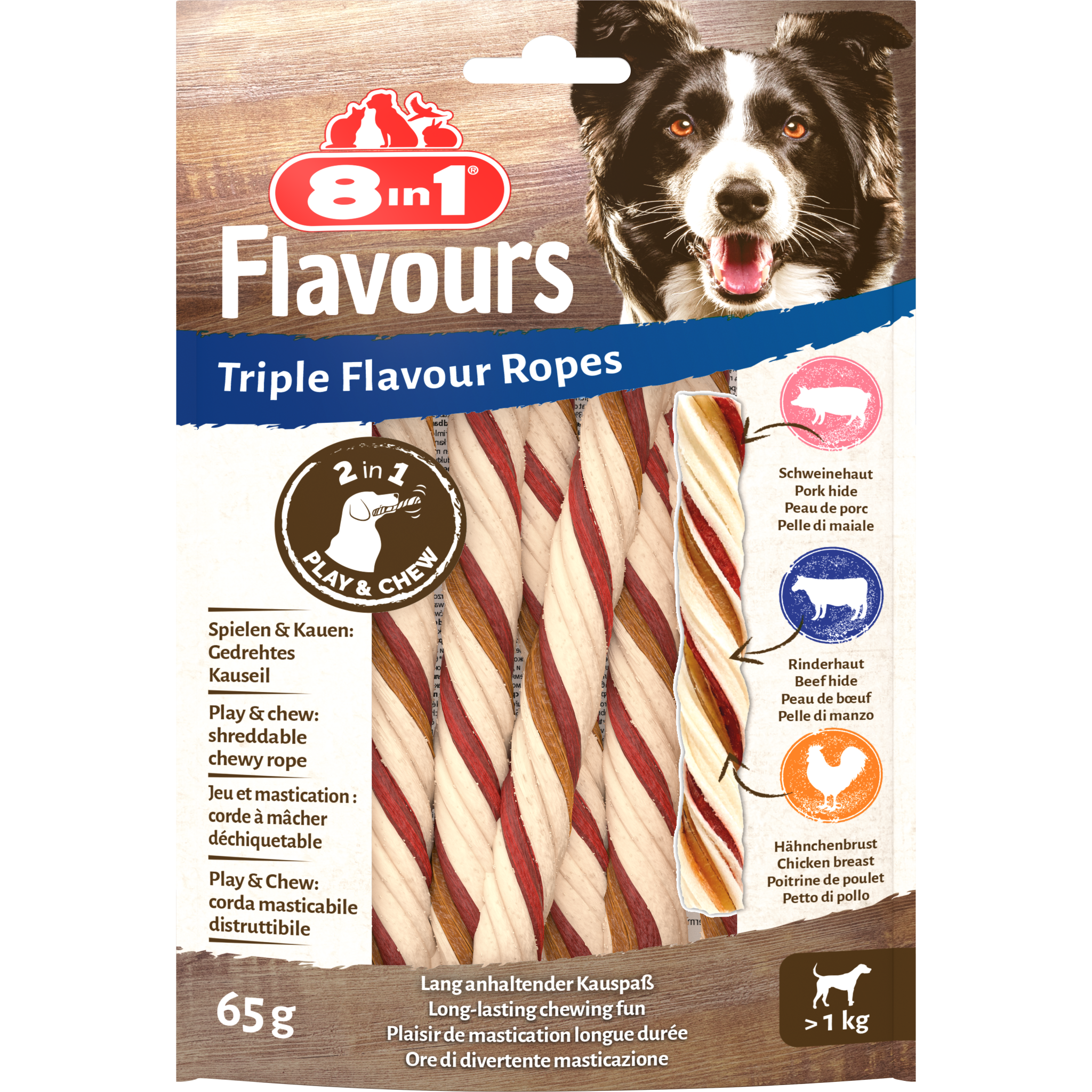 8in1 Triple Flavour Ropes 65 g 8in1 Triple Flavour Ropes 65 g