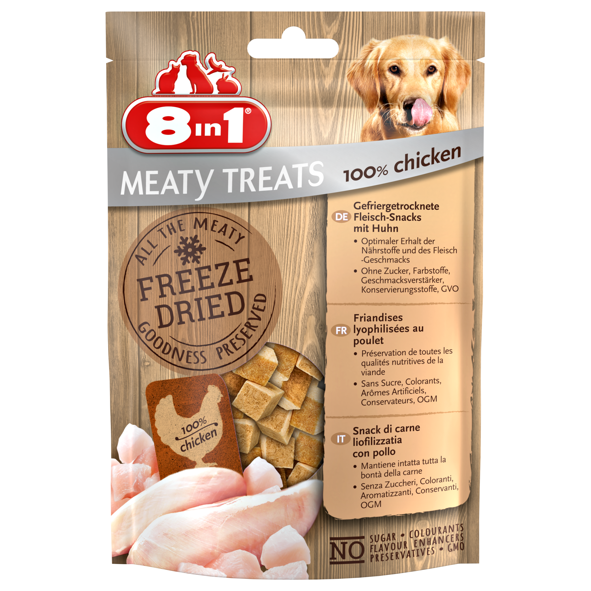 8in1 Meaty Treats Freeze Dried Chicken & Carrots 50 g - Chicken 50 g 8in1 Meaty Treats Freeze Dried Chicken & Carrots 50 g - Chicken 50 g