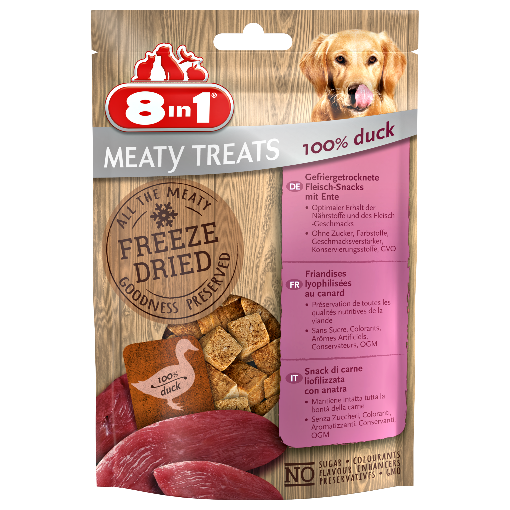 8in1 Meaty Treats Freeze Dried Chicken & Carrots 50 g - Duck 50 g 8in1 Meaty Treats Freeze Dried Chicken & Carrots 50 g - Duck 50 g