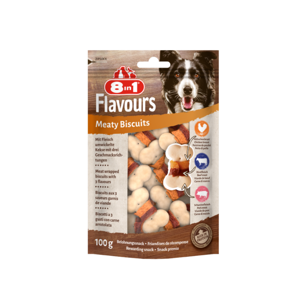 8in1 Flavours Crunchy Rolls 85 g - Meaty Biscuits 100 g