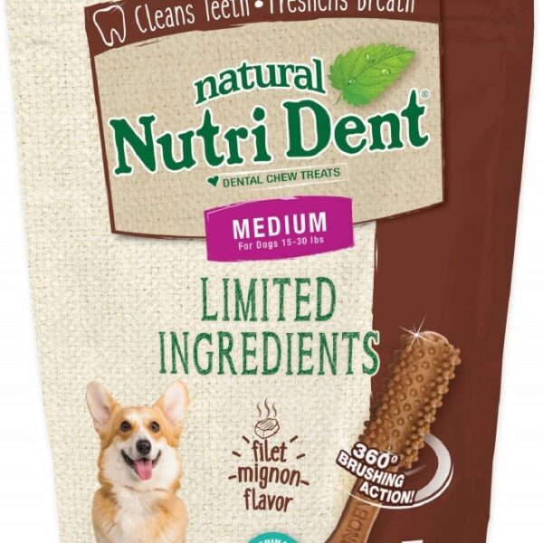 Nylabone Nutri Dent Filet Mignon 7 Count Pouch Medium