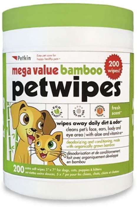 5-8.jpg Petkin Extra Mega Valu Bamboo Petwipes 200ct - Image 1