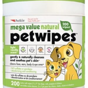 Petkin Extra Mega Valu Natural Petwipes 200ct