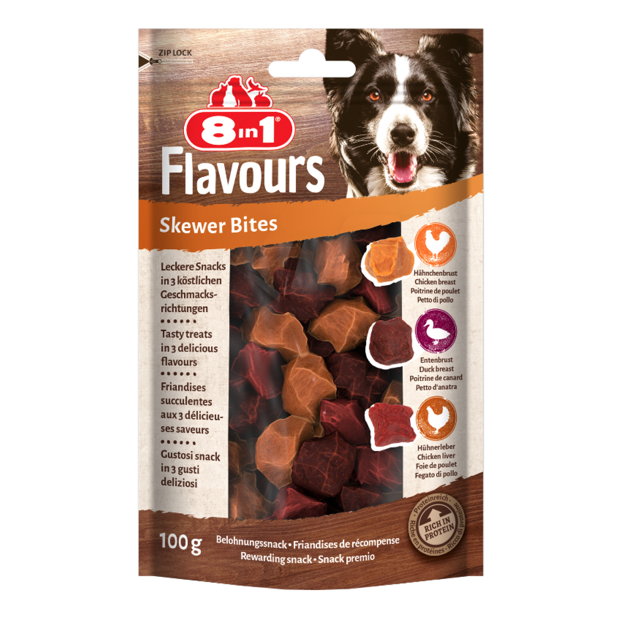 8in1 Flavours Crunchy Rolls 85 g - Skewer Bites 100 g 8in1 Flavours Crunchy Rolls 85 g - Skewer Bites 100 g