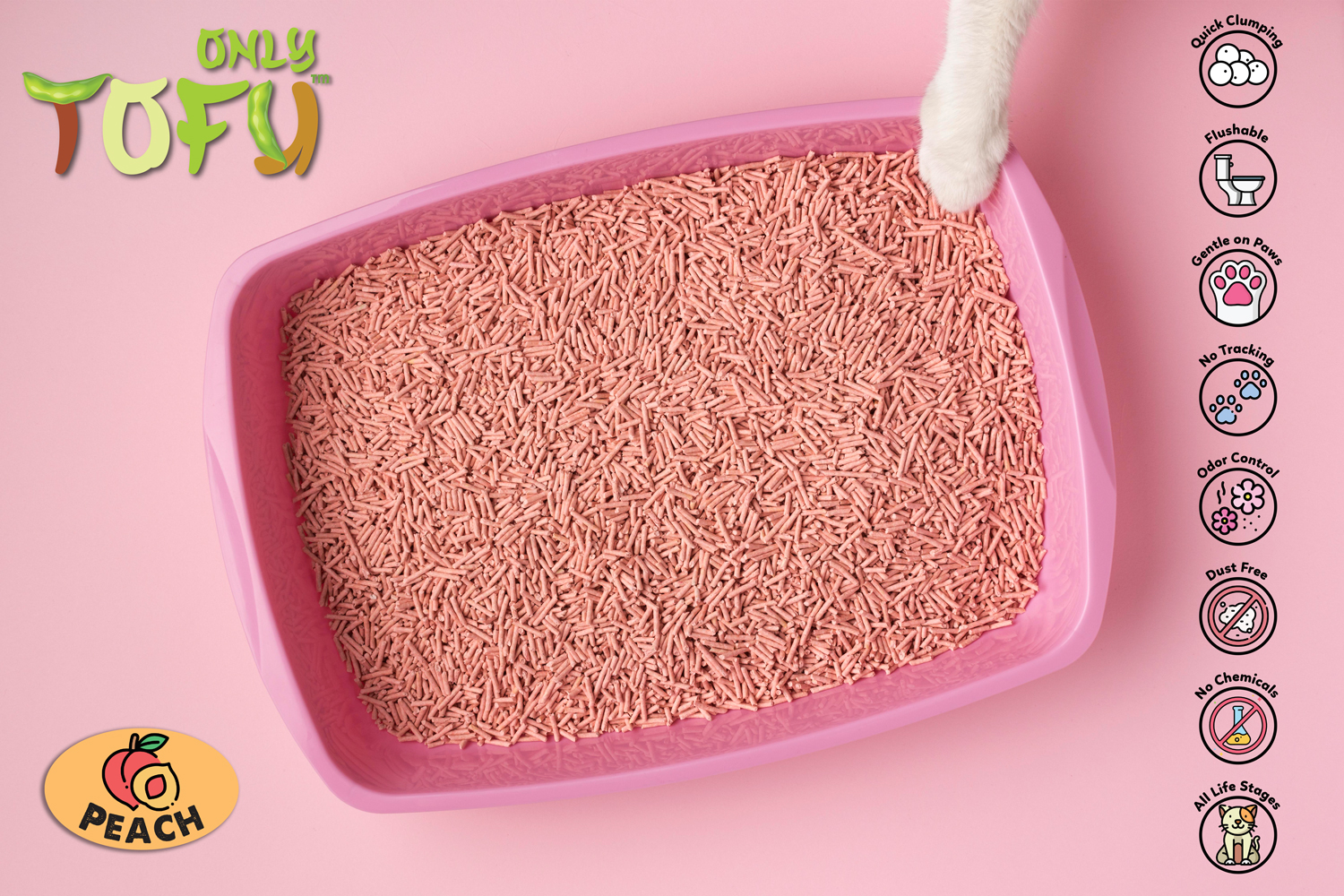 7-3.jpg NutraPet Tofu Clumping Cat Litter Peach Sticks - 7 Liters - Image 1