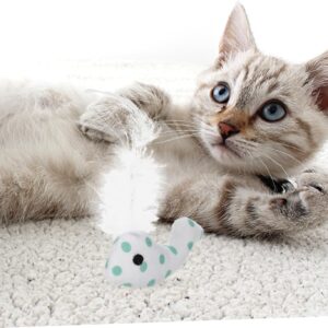 Wild Catz Hairy Whales Plush Cat Toy with Multicolour - 8cm
