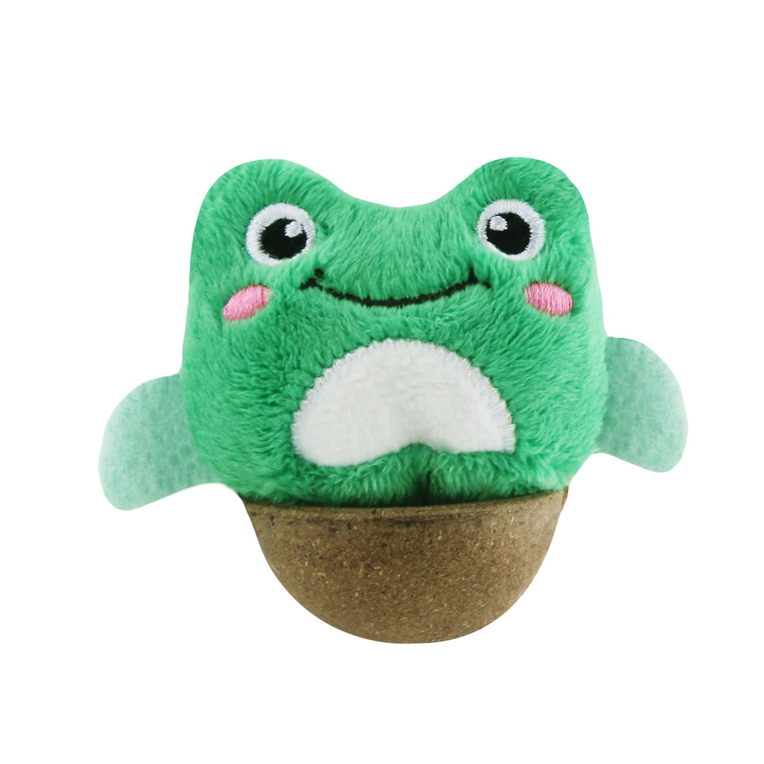 7446-1.jpg GiGwi Hemispherical Tumbler Toy with Catnip Frog - Image 1