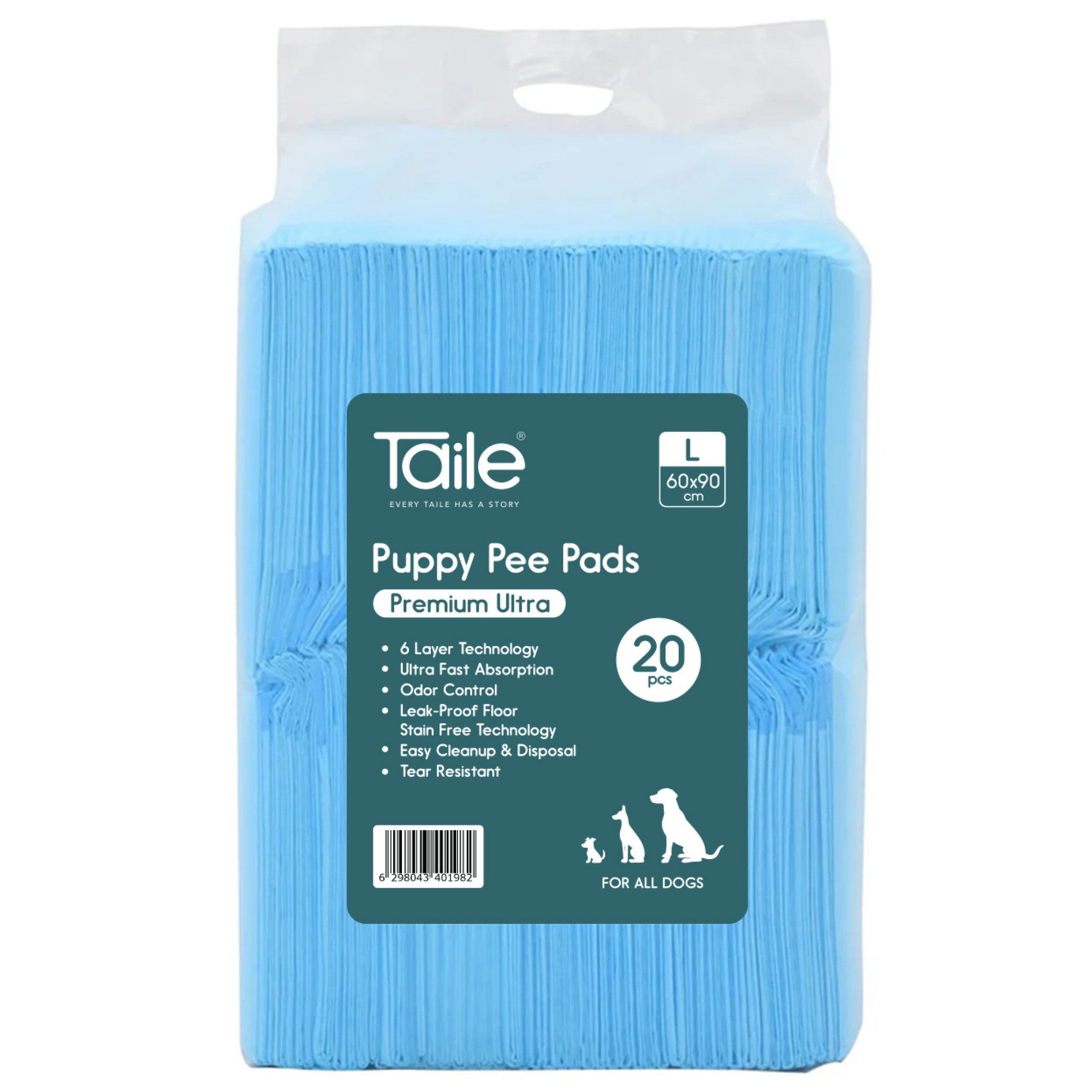 754145.jpg Puppy Pee Pads Premium Ultra Blue, 20/pk, 60 x 90 cm - Image 1