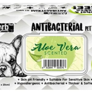 Absolute Pet Absorb Plus Antibacterial Pet Wipes Aloe Vera 80 sheets -(1Box 12pcs)