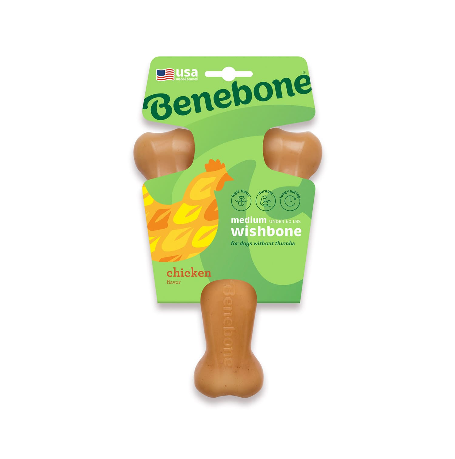 Benebone-Wishbone-Chicken-M-2.jpg Benebone Wishbone Dog Chew Toy Chicken - Image 1