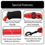 DOCO® 20" Rope Leash With ErgoCurve™ Foam Handle Ver.2 Large -Ø13mm x 50cm-Blue - Image 2