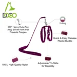 DOCO® Signature Cat Harness + Leash 6ft [Neck1x19-27cm; Chest1x28.5-46cm]-Grey - Image 2