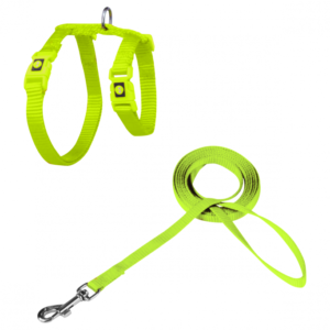 DOCO® Signature Cat Harness + Leash (DCAT201+1072)[Size - XS, Color - Safety Lime]
