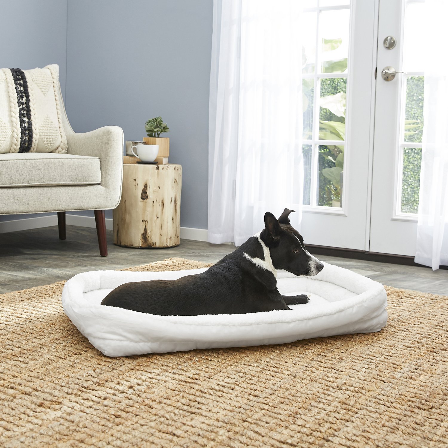 Quiet-Time-Deluxe-Fleece-Double-Bolster-Bed-36.jpg Quiet Time Deluxe Fleece Double Bolster Bed White - Image 1