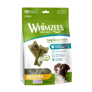 Whimzees Soft Daily Dental Dog Treats Value Bag  Medium (14 pcs)