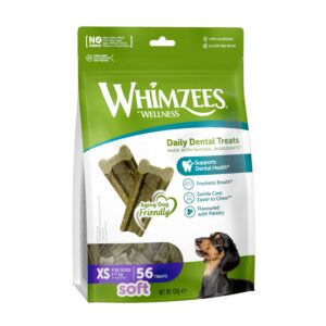 Whimzees Soft Daily Dental Dog Treats Value Bag  X Small (56 pcs)