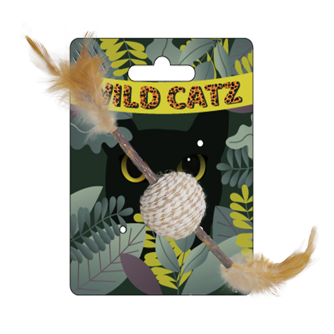 ct259.1.jpg Wild Catz Top Spin Cat Toy - 4 x 25cm - Image 1