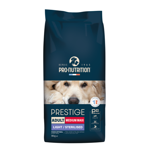 home-26.png Pro nutrition Prestige Dog Adult Medium/Maxi-Light Sterlised-14kg - Image 1