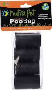 Nutrapet Black Poo Bags 4 Rolls with Header Card
