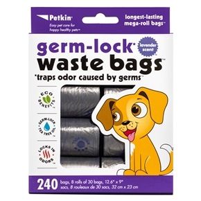 Petkin Germ-Lock Waste Bags Lavender - 240ct
