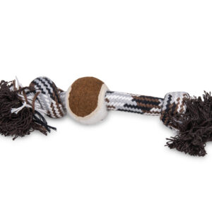 Vadigran Cotton rope 2 knots + tennisball brown 26cm