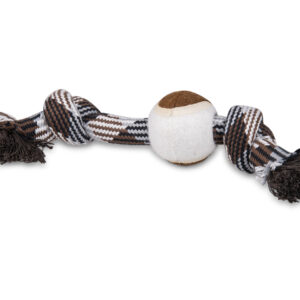 Vadigran Cotton rope 2 knots + tennisball brown 30cm