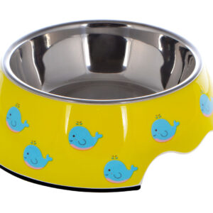 Nutrapet Applique Melamine Round Bowl Sets,Blue Fish L:22 * 7.5Cms 700/ml23.6oz