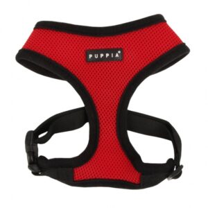 PUPPIA SOFT HARNESS RED S Neck 9" Chest 12-19"