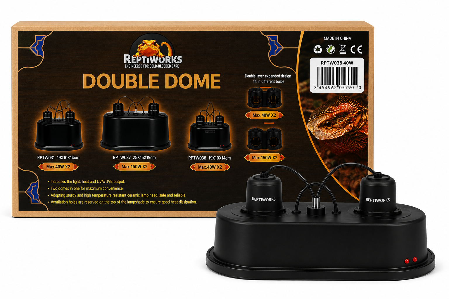17842749001855650907.png ReptiWorks Double Dome Max.40W×219X10X14Cm / 7.5"X3.9"X3.5" - Image 1