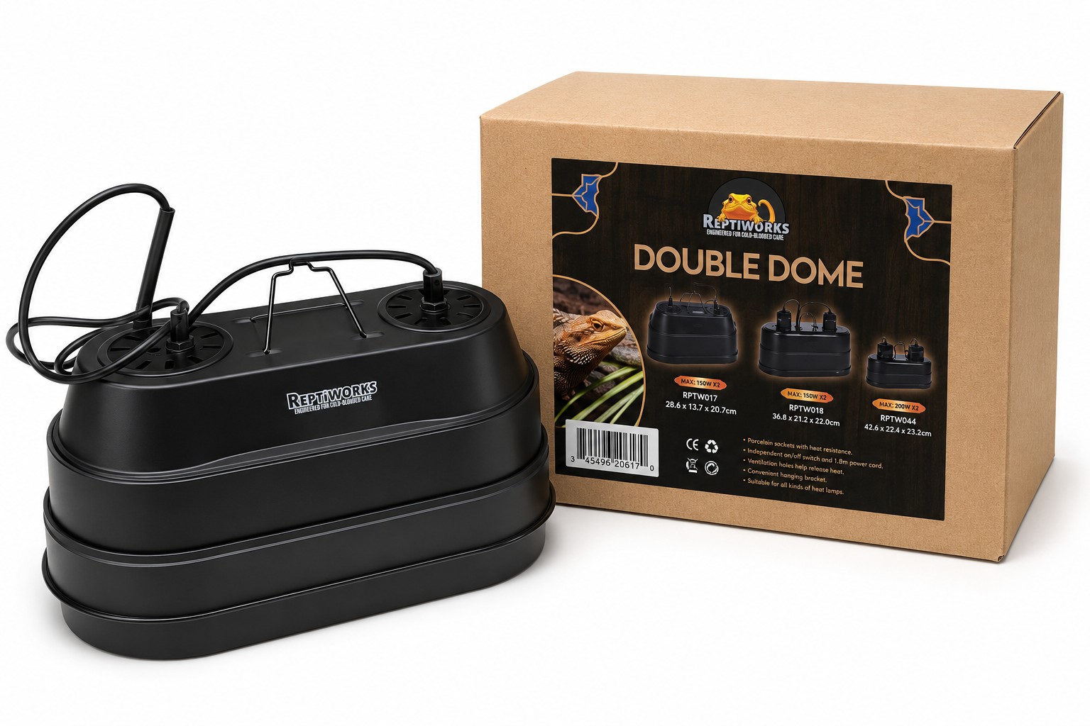 1784274903172075837.png ReptiWorks 2 In 1 Double Dome Lamp Fixture Max.200W×233.2X17.2X20.4Cm / 13"X6.7"X8" - Image 1