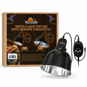 ReptiWorks Reptile Light Fixture With Dimming Thermostat 8.5" Max.150W21.5X21.5X16.5Cm / 8.5"X8.5"X6.5"