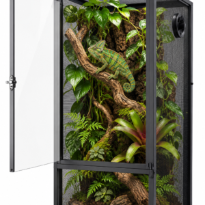 ReptiWorks Deluxe Foldable Air Screen Reptile Cage with Acrylic Door – 45 x 45 x 76.2 cm