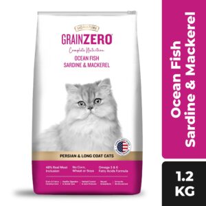 Signature Grain Zero Ocean Fish, Sardine, and Mackerel Persian Dry Cat Food 1.2kg