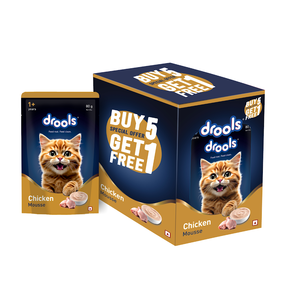 1787044549647319482.png Drools Chicken Mousse Cat 80gm (5+1) Pc - Image 1