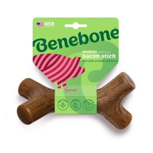 Benebone Bacon Stick Dog Chew Toy-Medium
