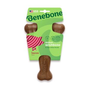 Benebone Wishbone Dog Chew Toy  Bacon-Medium