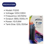 KW Zone Dophin Internal Filter[Model - FDF1200, Max Output - 710L/H] - Image 3
