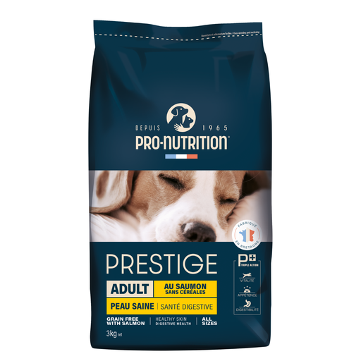 home-2.png Pro Nutrition Prestige Adult Dog Food – All Sizes – Healthy Skin – Salmon– GrainFree – 3kg - Image 1
