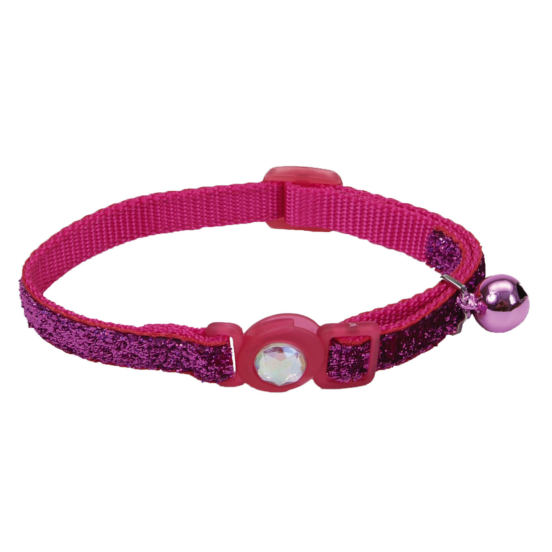 main-15.jpg Coastal 3 and Safe Cat Jewel Buckle Glitter Overlay Collar Pink - Image 1