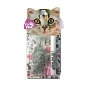 NutraPet Plushy Paws Nail Caps Laser Silver Glitter #71 Medium