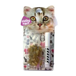 NutraPet Plushy Paws Nail Caps Laser Gold Glitter #72 Large