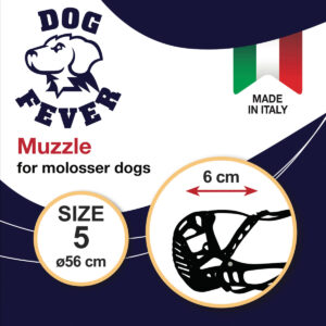 Dog Fever Molossian Muzzle with Leather Strap-Size 5
