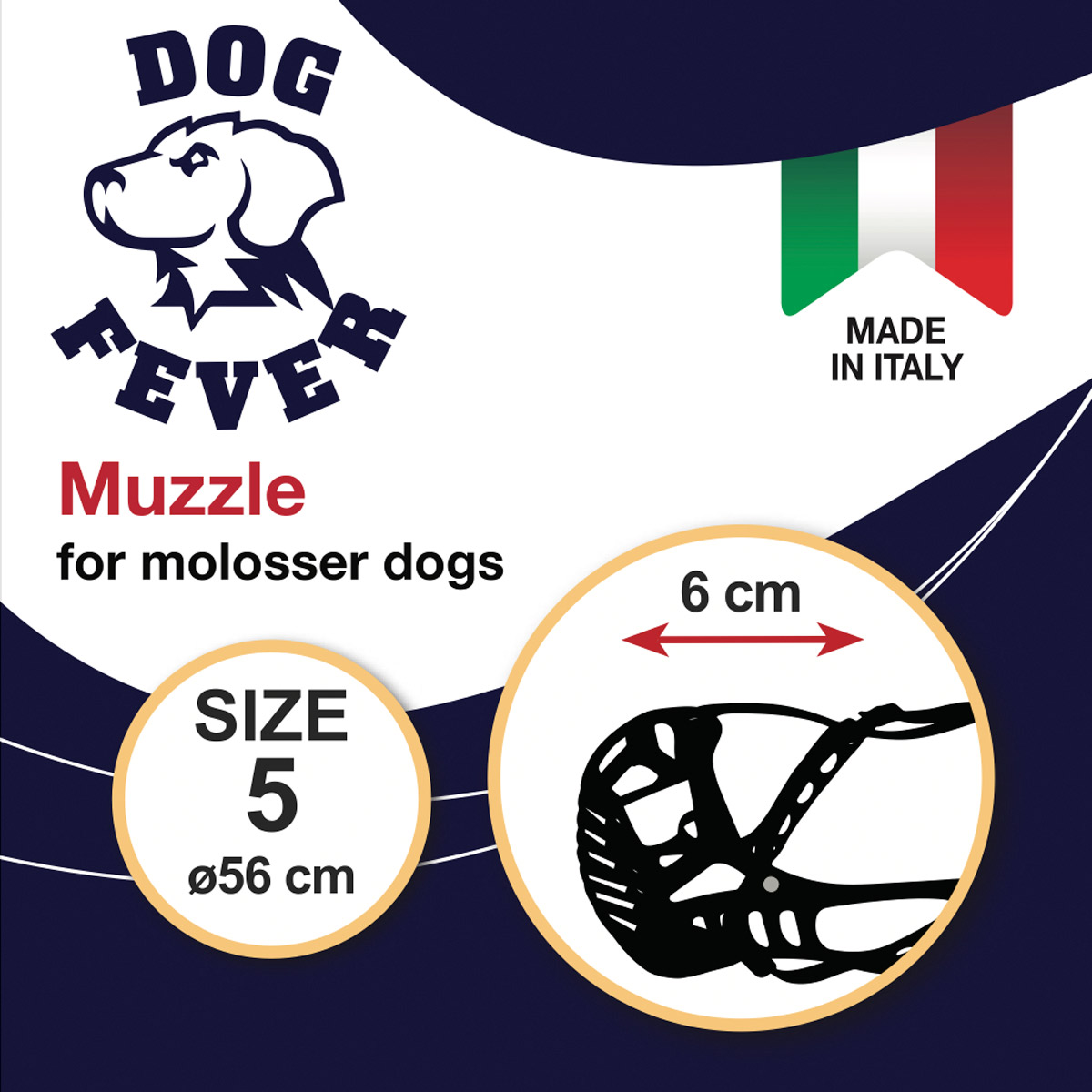 muzzle-Molosser-BL-5.jpg Dog Fever Molossian Muzzle with Leather Strap-Size 5 - Image 1