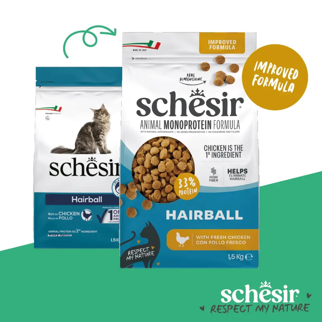 unnamed-file-2.webp Schesir Monoprotein Adult Dry Cat Food – Hairball-Fresh Chicken-1.5kg - Image 1